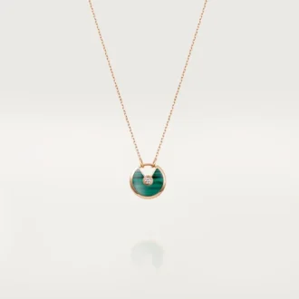 Amulette De Cartier Necklace, Small Model – Pink Gold, Malachite, Diamond – Cartier