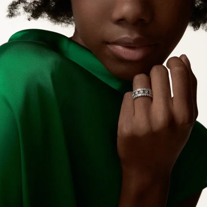 Broderie De Cartier Ring, Triple Row, Diamonds Broderie De Cartier Ring, Triple Row, Diamonds
