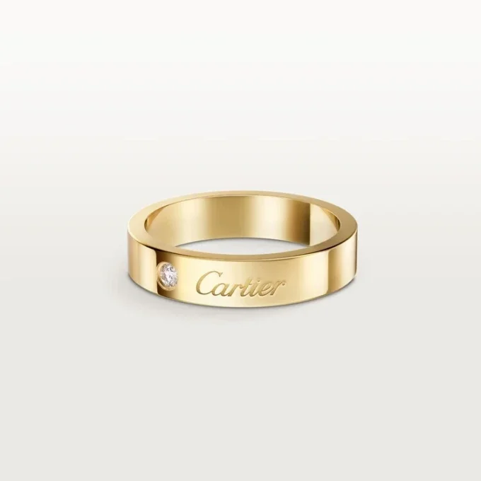 C De Cartier Wedding Ring, 4 Mm Width, 1 Diamond C De Cartier Wedding Ring, 4 Mm Width, 1 Diamond