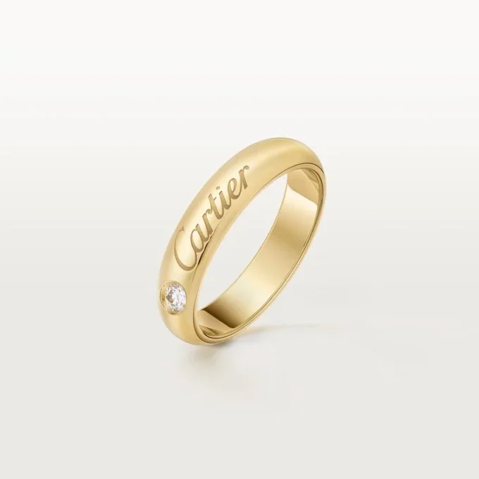 C De Cartier Wedding Ring, 4 Mm Width, 1 Diamond C De Cartier Wedding Ring, 4 Mm Width, 1 Diamond