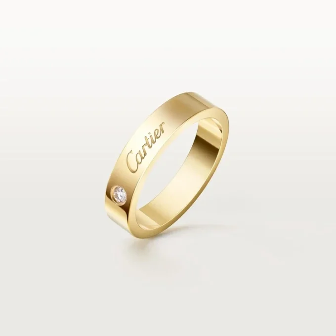 C De Cartier Wedding Ring, 4 Mm Width, 1 Diamond C De Cartier Wedding Ring, 4 Mm Width, 1 Diamond