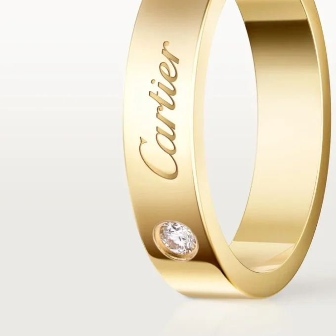 C De Cartier Wedding Ring, 4 Mm Width, 1 Diamond C De Cartier Wedding Ring, 4 Mm Width, 1 Diamond