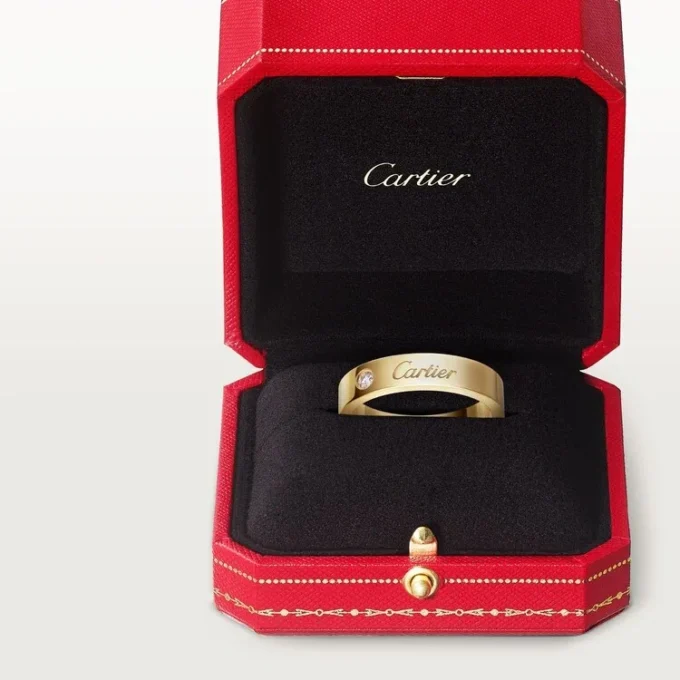 C De Cartier Wedding Ring, 4 Mm Width, 1 Diamond C De Cartier Wedding Ring, 4 Mm Width, 1 Diamond