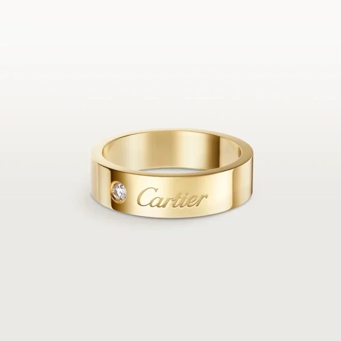 C De Cartier Wedding Ring, 5 Mm Width, 1 Diamond C De Cartier Wedding Ring, 5 Mm Width, 1 Diamond
