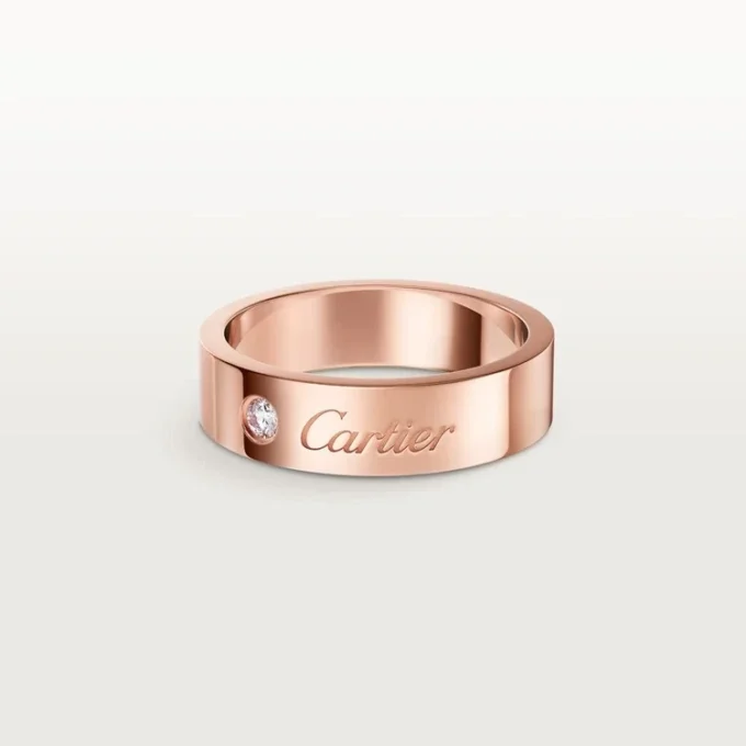 C De Cartier Wedding Ring, 5 Mm Width, 1 Diamond C De Cartier Wedding Ring, 5 Mm Width, 1 Diamond