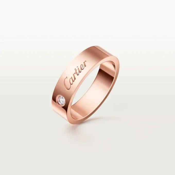 C De Cartier Wedding Ring, 5 Mm Width, 1 Diamond C De Cartier Wedding Ring, 5 Mm Width, 1 Diamond