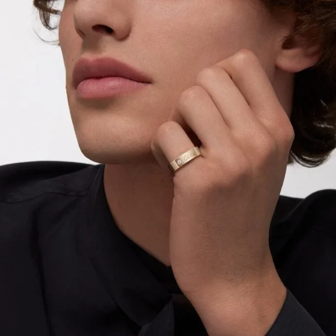 C De Cartier Wedding Ring, 5 Mm Width, 1 Diamond C De Cartier Wedding Ring, 5 Mm Width, 1 Diamond
