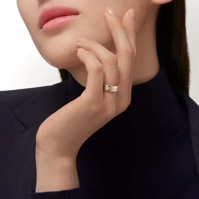 C De Cartier Wedding Ring, 5 Mm Width, 1 Diamond C De Cartier Wedding Ring, 5 Mm Width, 1 Diamond