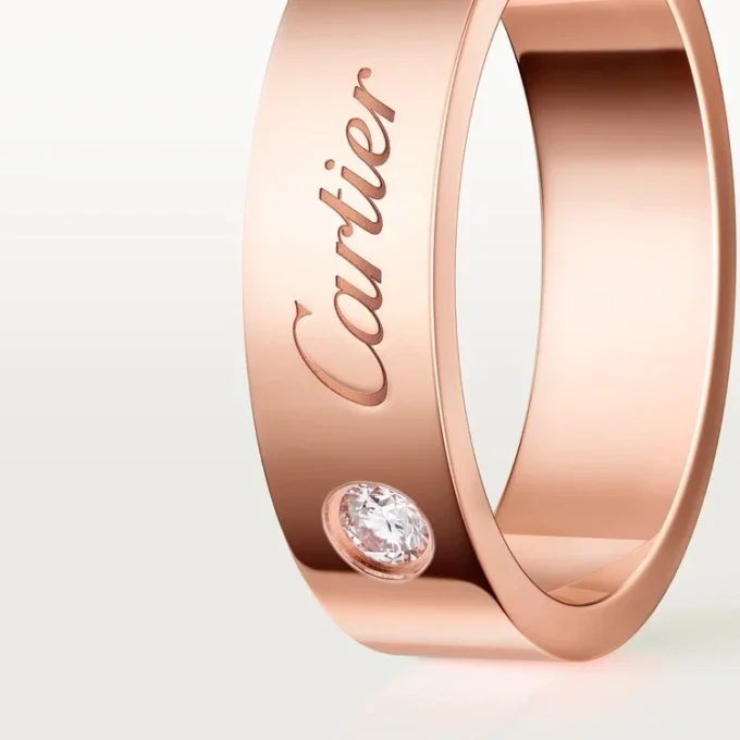 C De Cartier Wedding Ring, 5 Mm Width, 1 Diamond C De Cartier Wedding Ring, 5 Mm Width, 1 Diamond