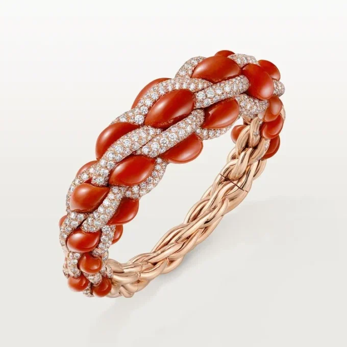 Cartier Libre Tressage Bracelet, Coral Cartier Libre Tressage Bracelet, Coral