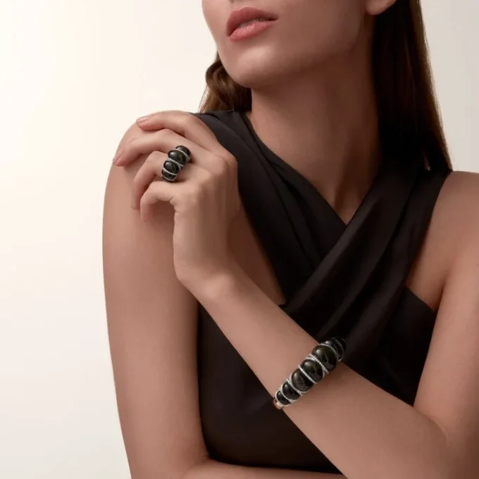 Cartier Libre Tressage Ring, Obsidian, Diamonds Cartier Libre Tressage Ring, Obsidian, Diamonds
