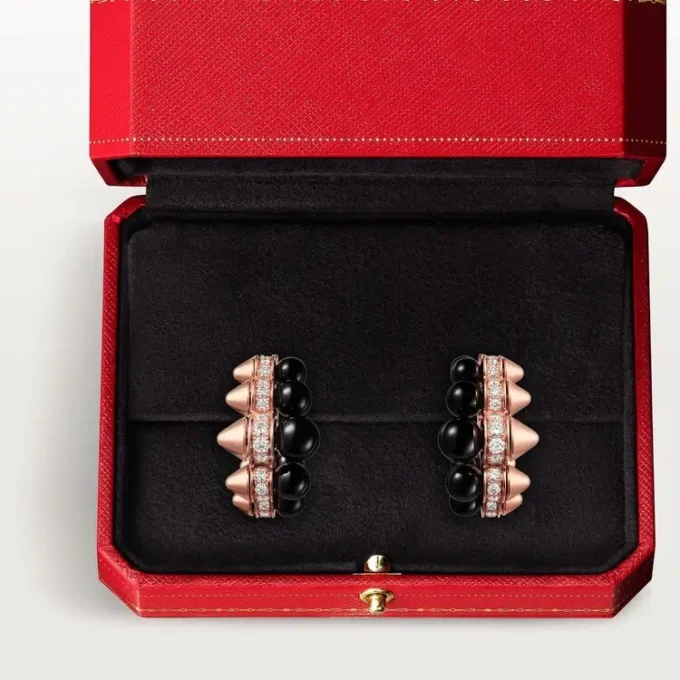 Clash De Cartier Hoop Earrings, Onyx, Extra-Large Model, Diamonds Clash De Cartier Hoop Earrings, Onyx, Extra-Large Model, Diamonds
