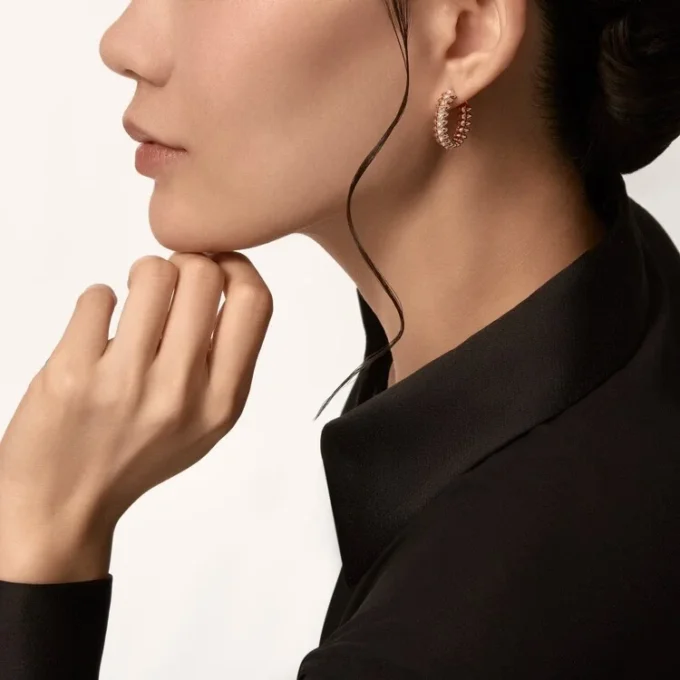 Clash De Cartier Hoop Earrings, Small Model, Paved Clash De Cartier Hoop Earrings, Small Model, Paved