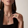 En Equilibre Necklace, Emerald, Paved En Equilibre Necklace, Emerald, Paved