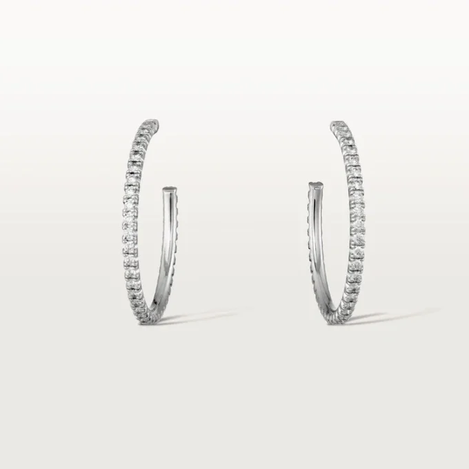 Etincelle De Cartier Earrings, Medium Model – White Gold, Diamonds – Cartier Etincelle De Cartier Earrings, Medium Model – White Gold, Diamonds – Cartier