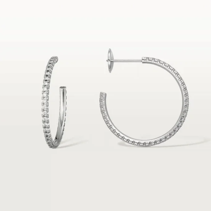 Etincelle De Cartier Earrings, Medium Model – White Gold, Diamonds – Cartier Etincelle De Cartier Earrings, Medium Model – White Gold, Diamonds – Cartier