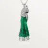 Faune Et Flore De Cartier Necklace, Emerald Beads, Paved