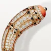 Geometrie & Contrastes Bracelet, Coral, Paved Geometrie & Contrastes Bracelet, Coral, Paved