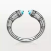 Geometrie & Contrastes Bracelet, Turquoise, Paved