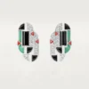 Geometrie & Contrastes Earrings, Chrysoprase, Paved Geometrie & Contrastes Earrings, Chrysoprase, Paved
