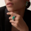 Geometrie & Contrastes Earrings, Chrysoprase, Paved Geometrie & Contrastes Earrings, Chrysoprase, Paved
