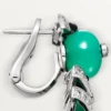 Geometrie & Contrastes Earrings, Chrysoprase, Paved Geometrie & Contrastes Earrings, Chrysoprase, Paved