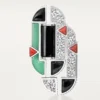 Geometrie & Contrastes Earrings, Chrysoprase, Paved Geometrie & Contrastes Earrings, Chrysoprase, Paved