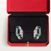 Geometrie & Contrastes Earrings, Chrysoprase, Paved Geometrie & Contrastes Earrings, Chrysoprase, Paved