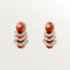 Geometrie & Contrastes Earrings, Coral, Paved Geometrie & Contrastes Earrings, Coral, Paved
