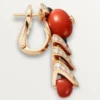 Geometrie & Contrastes Earrings, Coral, Paved Geometrie & Contrastes Earrings, Coral, Paved