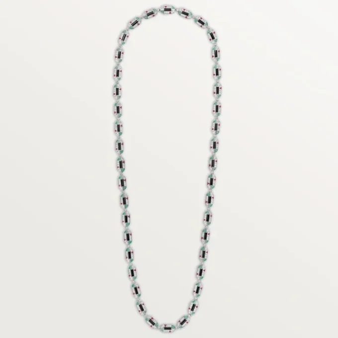 Geometrie & Contrastes Necklace, Chrysoprase, Multi-Wear, Paved Geometrie & Contrastes Necklace, Chrysoprase, Multi-Wear, Paved