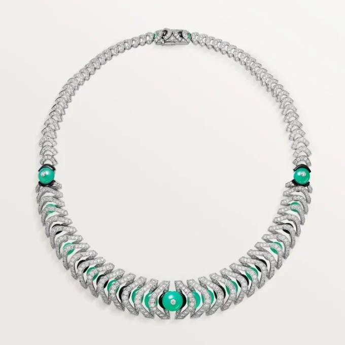 Geometrie & Contrastes Necklace, Chrysoprase, Paved Geometrie & Contrastes Necklace, Chrysoprase, Paved