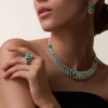 Geometrie & Contrastes Necklace, Chrysoprase, Paved Geometrie & Contrastes Necklace, Chrysoprase, Paved