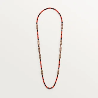 Geometrie & Contrastes Necklace, Coral, Paved Geometrie & Contrastes Necklace, Coral, Paved