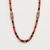 Geometrie & Contrastes Necklace, Coral, Paved Geometrie & Contrastes Necklace, Coral, Paved