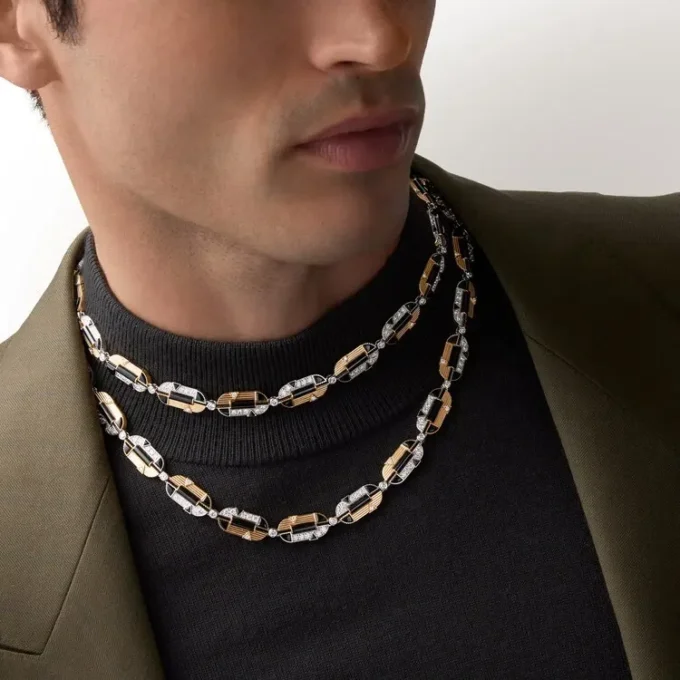 Geometrie & Contrastes Necklace, Onyx, Multi-Wear, Paved Geometrie & Contrastes Necklace, Onyx, Multi-Wear, Paved