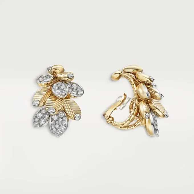 Grain De Cafe Earrings, Semi-Paved Grain De Cafe Earrings, Semi-Paved