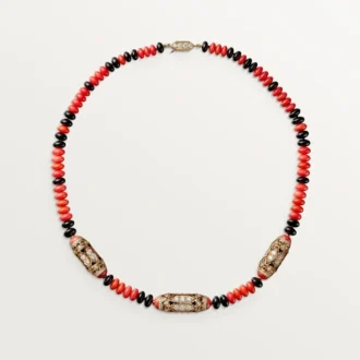 High Jewelry Necklace – Rose Gold, Coral, Onyx, Black Lacquer, Diamonds – Cartier High Jewelry Necklace – Rose Gold, Coral, Onyx, Black Lacquer, Diamonds – Cartier
