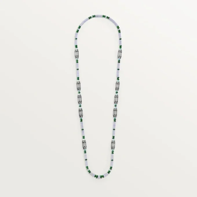 High Jewelry Necklace – White Gold, Chalcedony, Skarn, Turquoise, Black Lacquer, Diamonds – Cartier