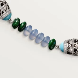 High Jewelry Necklace – White Gold, Chalcedony, Skarn, Turquoise, Black Lacquer, Diamonds – Cartier High Jewelry Necklace – White Gold, Chalcedony, Skarn, Turquoise, Black Lacquer, Diamonds – Cartier