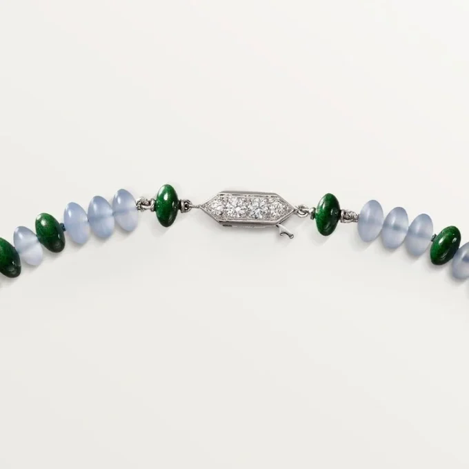 High Jewelry Necklace – White Gold, Chalcedony, Skarn, Turquoise, Black Lacquer, Diamonds – Cartier High Jewelry Necklace – White Gold, Chalcedony, Skarn, Turquoise, Black Lacquer, Diamonds – Cartier