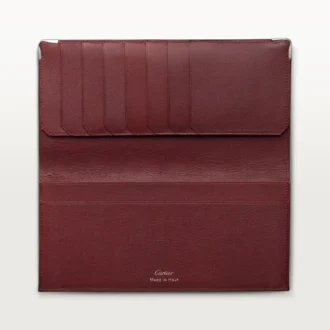 International Wallet with Gussets, Must De Cartier – Black Calfskin, Stainless Steel Finish – Cartier