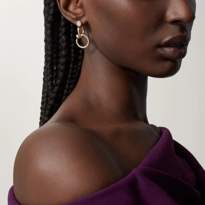 Juste Un Clou Earrings, Double, Paved Juste Un Clou Earrings, Double, Paved