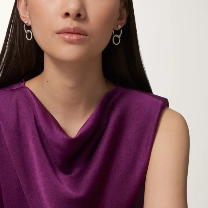 Juste Un Clou Earrings, Double, Paved Juste Un Clou Earrings, Double, Paved
