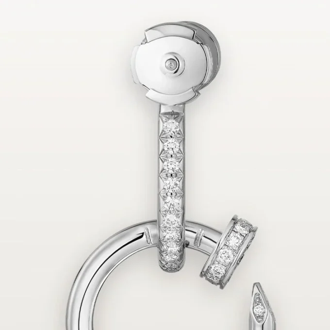 Juste Un Clou Earrings, Double, Paved Juste Un Clou Earrings, Double, Paved