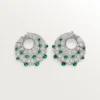 Le Voyage Recommence Hoop Earrings, Emerald, Paved Le Voyage Recommence Hoop Earrings, Emerald, Paved