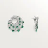 Le Voyage Recommence Hoop Earrings, Emerald, Paved Le Voyage Recommence Hoop Earrings, Emerald, Paved
