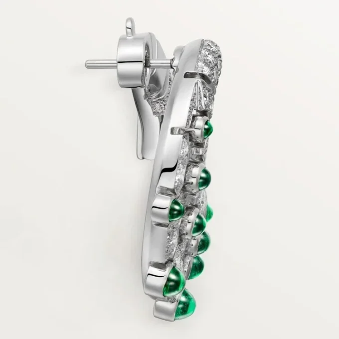 Le Voyage Recommence Hoop Earrings, Emerald, Paved Le Voyage Recommence Hoop Earrings, Emerald, Paved