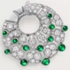 Le Voyage Recommence Hoop Earrings, Emerald, Paved Le Voyage Recommence Hoop Earrings, Emerald, Paved