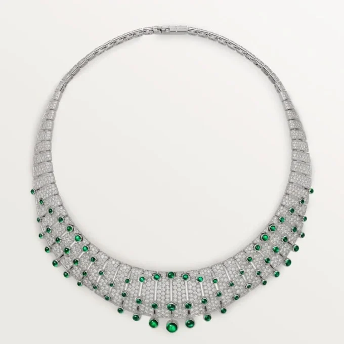 Le Voyage Recommence Necklace, Emerald, Paved Le Voyage Recommence Necklace, Emerald, Paved